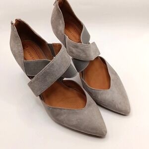 Corso Como Gray Suede Pointed‎ Toe Strap Heels Pumps Women's Size 9M